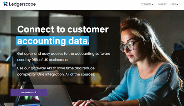 Homepage screenshot of a financial data platform offering Xero accounting backup.